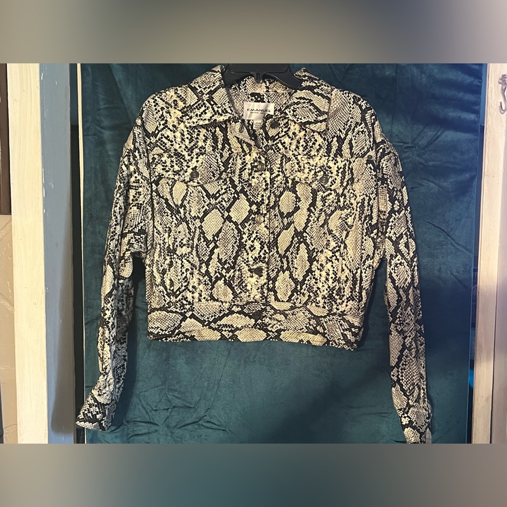 Emanuel Ungaro Python Print Cropped Jacket Size 6 - image 1